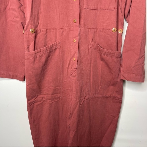 Ilana Kohn Long Sleeve Chichi Utility Coverall Jumpsuit in soft rust red sz XS - Picture 10 of 11